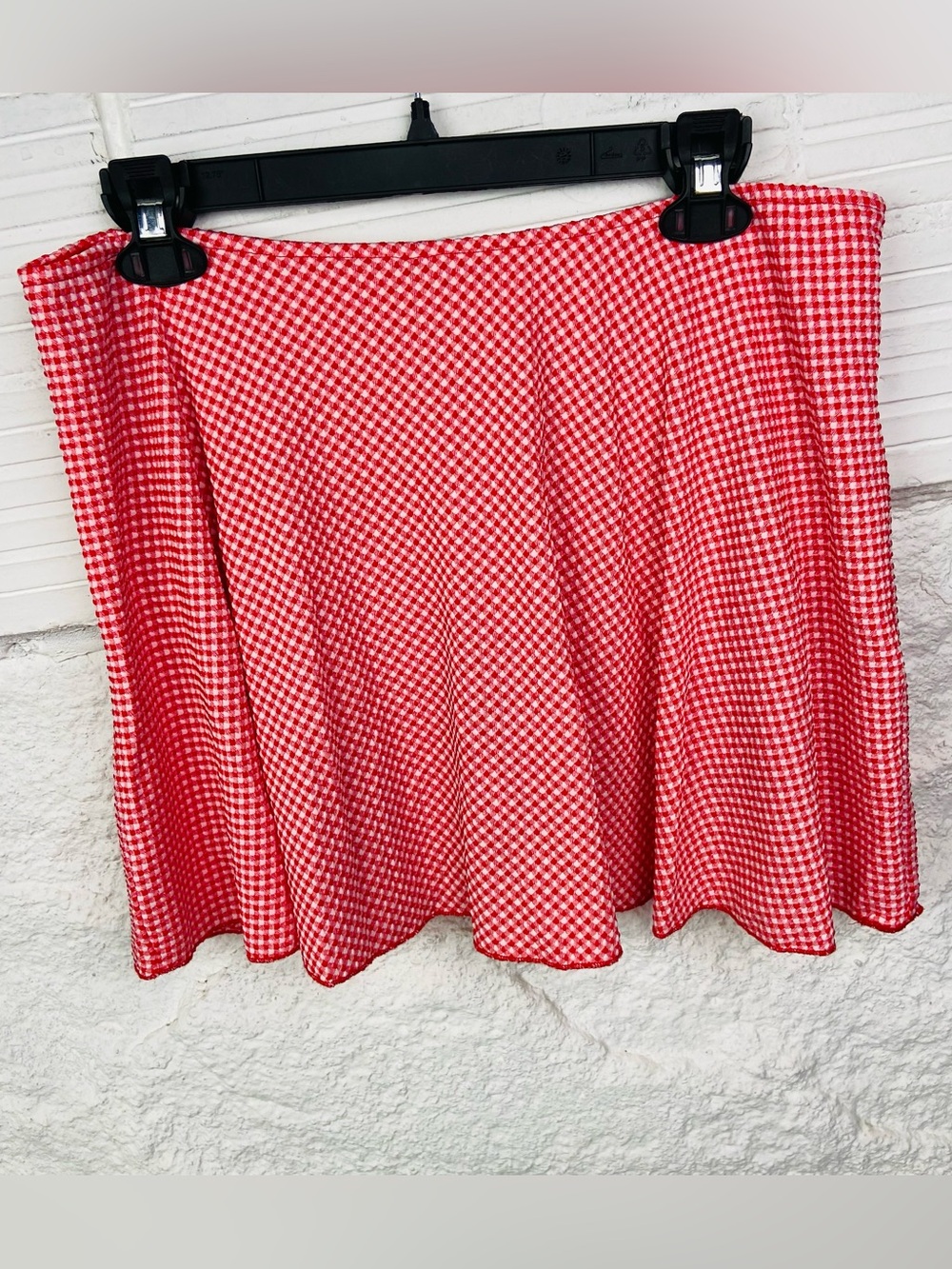 NWOT wild fable Red Gingham plaid stretch Skort size large - Picture 3 of 10